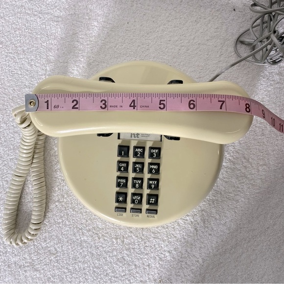 Vintage 70s Northern Telecom Ivory Round Push Button Phone Telephone - Picture 15 of 16